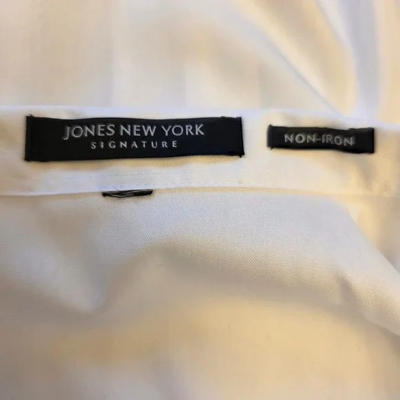 Jones New York Signature Womens S Sleeveless Button Down Shirt White Career Work - Picture 5 of 9